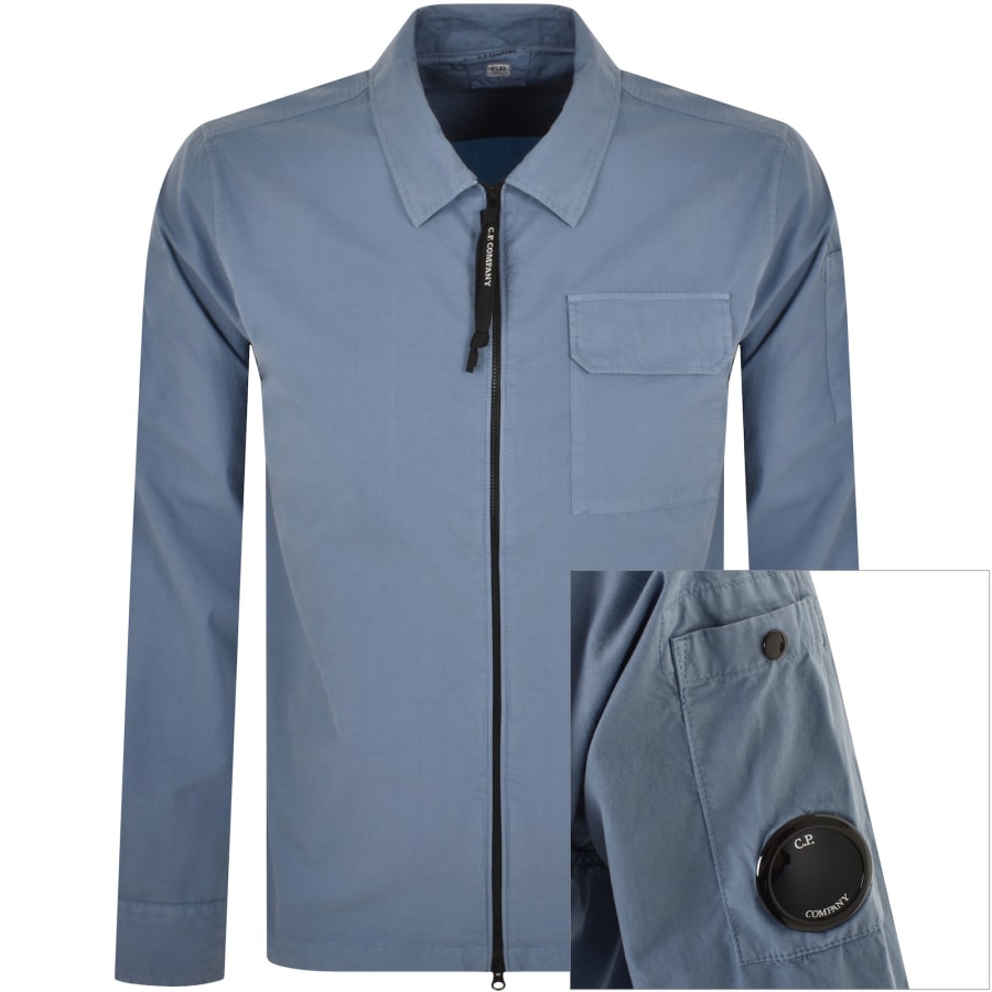 CP Company Gabardine Overshirt Blue Mainline Menswear United States